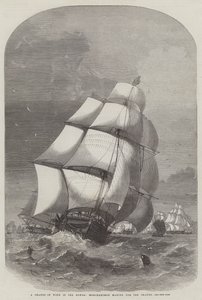 Een verandering van wind in de Downs, koopvaardijschepen op weg naar de Theems